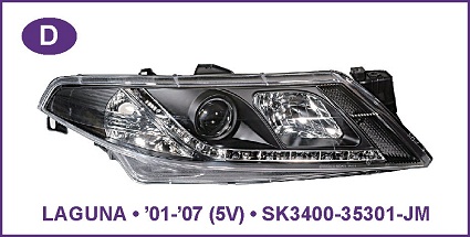 Devil Eye farovi RENAULT LAGUNA 5V Hrom,crni 01-07